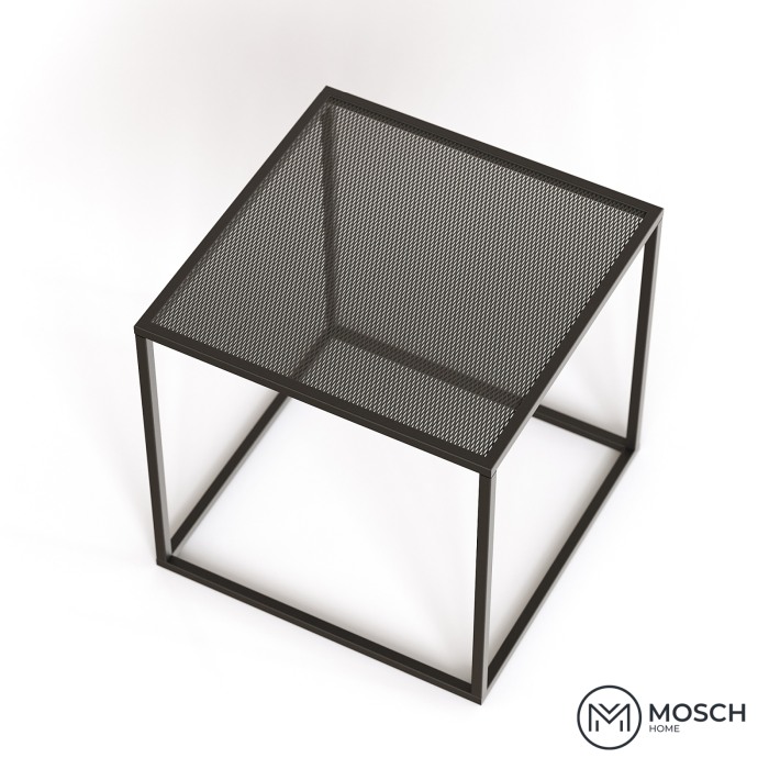Square Coffee Table with Metal Mesh Top 12847| 45x45x44 cm [3]