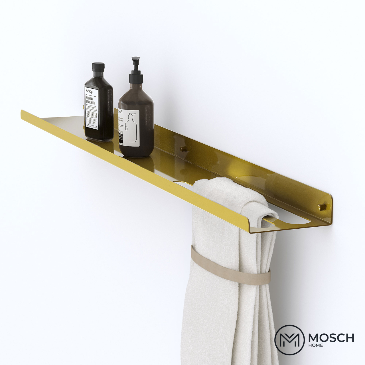 Stockholm - 120 cm bathroom aluminium shelf with an elegant design [4]