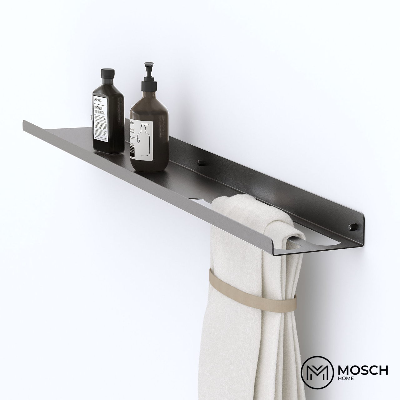 Stockholm - 120 cm bathroom aluminium shelf with an elegant design [5]