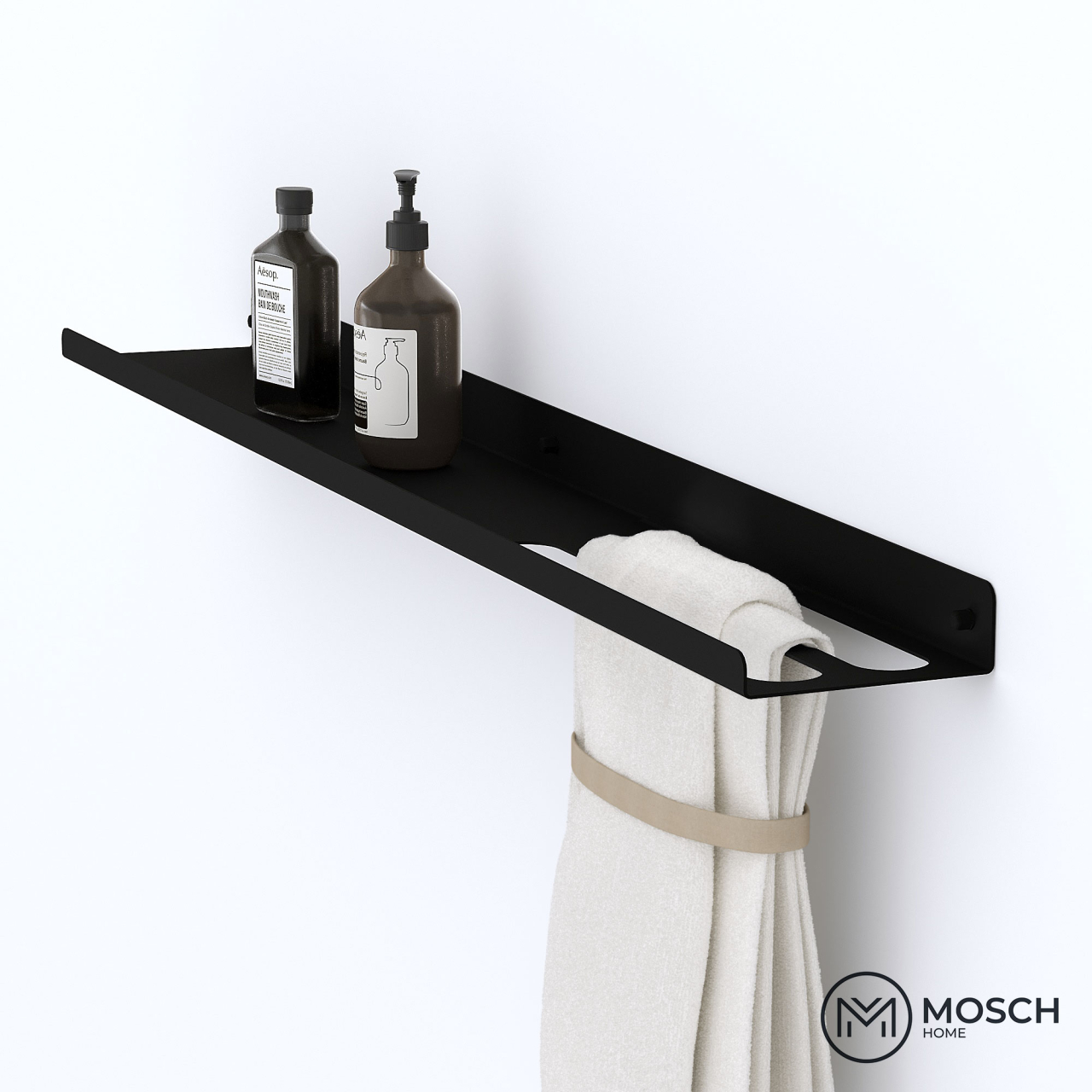 Stockholm - 120 cm bathroom aluminium shelf with an elegant design [3]