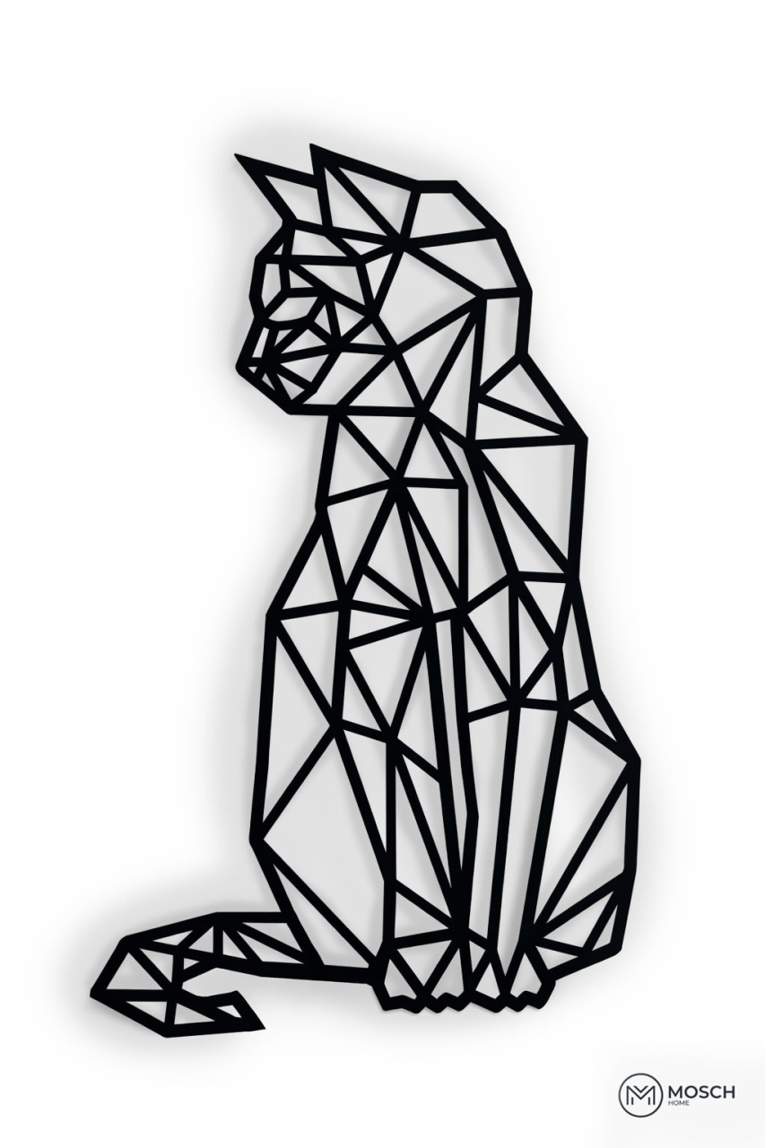 Tablou decorativ din oțel cu siluetă de pisică [2]