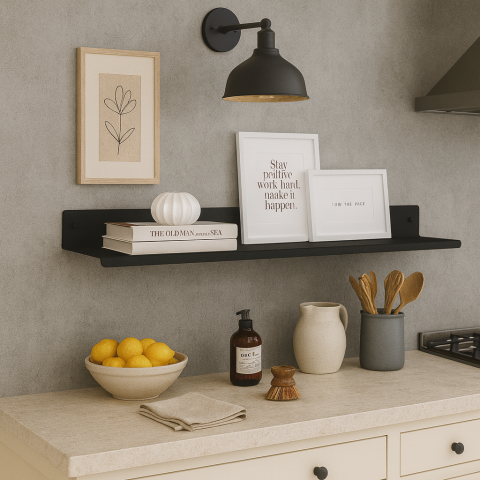 Raft metalic din aluminiu Oslo - Poliță elegantă pentru decorațiuni, 100 cm [1]
