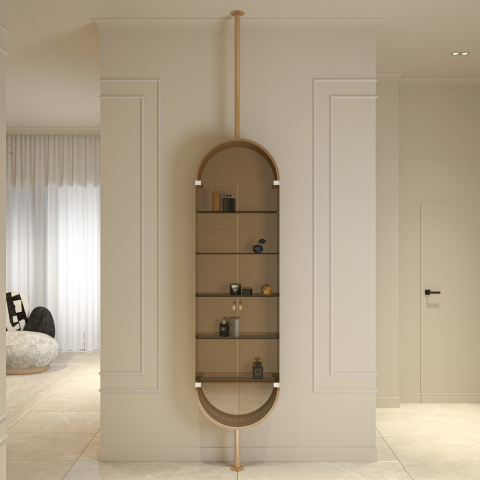 Furniture Collections - Aura – Premium Display Cabinet in Satin Brass or Steel