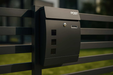 Cutii poștale - Cutie postala otel zincat, Design Modern, Negru