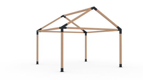 Metal Connectors for Pergolas - Pergola Kit 430 - Metal Connectors for Pergola Without Roof | 100x100mm Steel tube