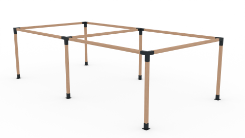 Metal Connectors for Pergolas - Pergola Kit 690 - Metal Connectors for Rectangular Pergolas Without Roof | Length up to 10m