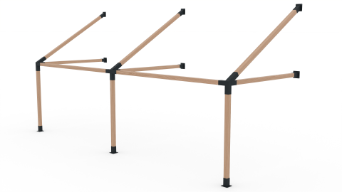 Metal Connectors for Pergolas - Pergola Kit with Double Wall - Metal Connectors for Semi-Open Rectangular Pergolas | 100x100mm Steel