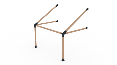 Metal Connectors for Pergolas - Pergola Kit with Simple Wall - Metal Connectors for Semi-Open Rectangular Pergolas | 100x100mm Steel