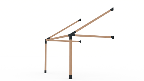 Pergola Kit with Simple Wall - Metal Connectors for Semi-Open Rectangular Pergolas | 100x100mm Steel [1]