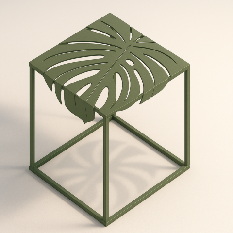 Rectangular coffee tables - Coffee Table with leaf-shaped metal top - Fronda design