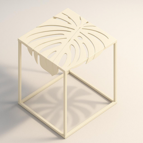 Masă de cafea cu blat metalic în formă de frunză - model Fronda [11]