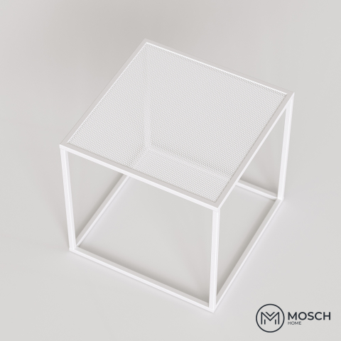 Square Coffee Table with Metal Mesh Top 12847| 45x45x44 cm [3]