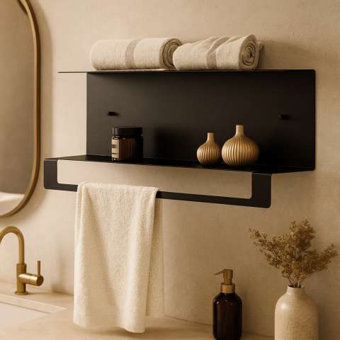 Accesorii Baie - Osborne raft din aluminiu pentru prosoape - practic și elegant