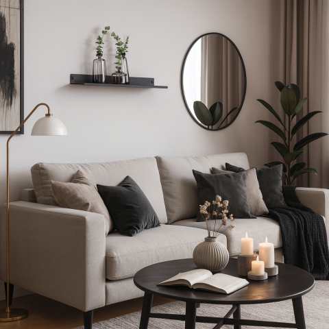 Sufragerie - Oslo |Polita Aluminiu 80 cm lungime design indoit in fata