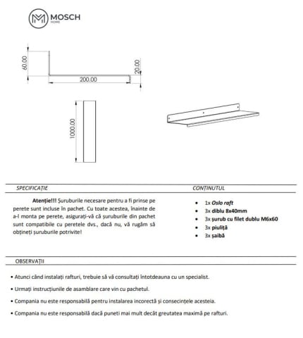 Raft metalic din aluminiu Oslo - Poliță elegantă pentru decorațiuni, 100 cm [8]