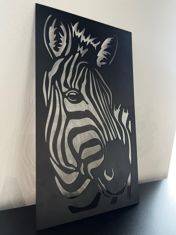 Decorative steel cut-out wall panel - zebra design [2]