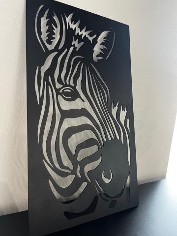 Decorative steel cut-out wall panel - zebra design [1]