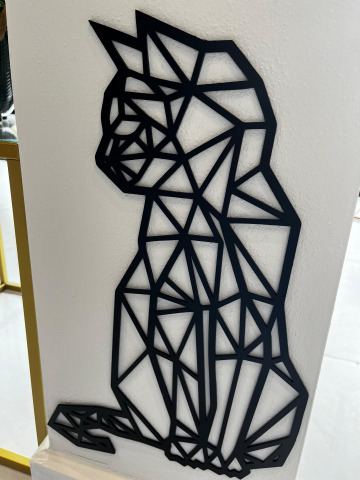 Steel decorative panel with cat silhouette [1]