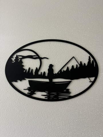 Decorative metal cut-out panel - The Fisher's Escape [2]
