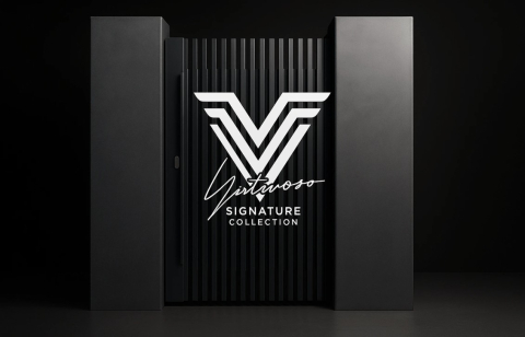 Exterior - Poarta pietonala metalica din aluminiu , gri antracit, model Supernova, Virtuoso Signature Collection