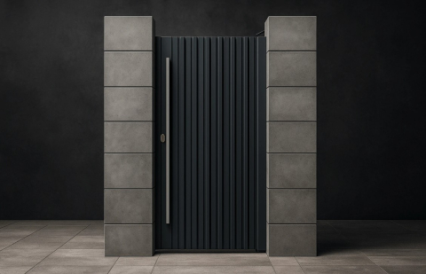 Exterior - Poarta pietonala metalica din aluminiu, model Imperia, Virtuoso Signature Collection