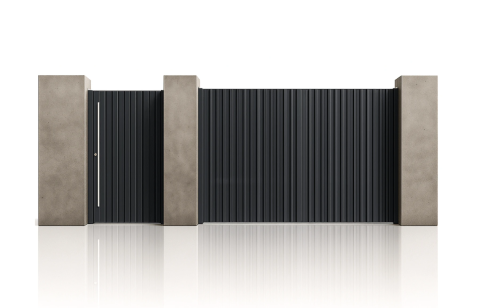 Aluminum Fences & Gates - Aluminum Gate Set, Imperia Model, Anthracite Grey, Virtuoso Signature Collection
