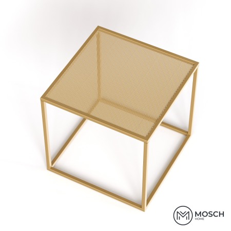 Square Coffee Table with Metal Mesh Top 12847| 45x45x44 cm [1]
