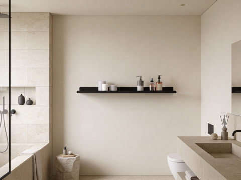 Baie - Stockholm - Polita aluminiu 100 cm pentru baie cu design elegant