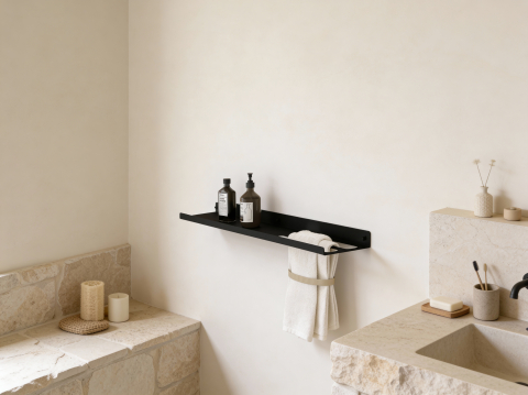 Baie - Stockholm - Polita aluminiu 120 cm pentru baie cu design elegant