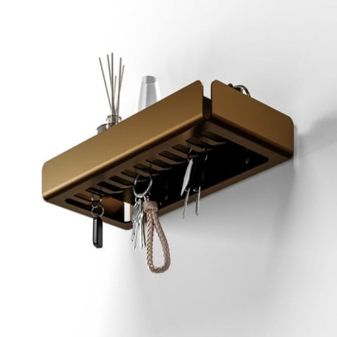 Suport de chei din aluminiu cu spațiu de depozitare și agățătoare [5]