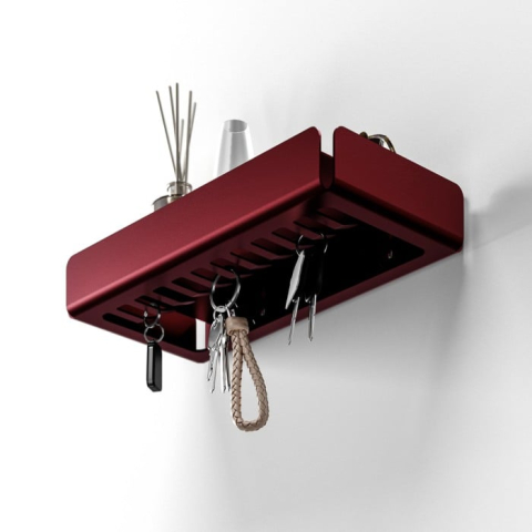 Suport de chei din aluminiu cu spațiu de depozitare și agățătoare [6]