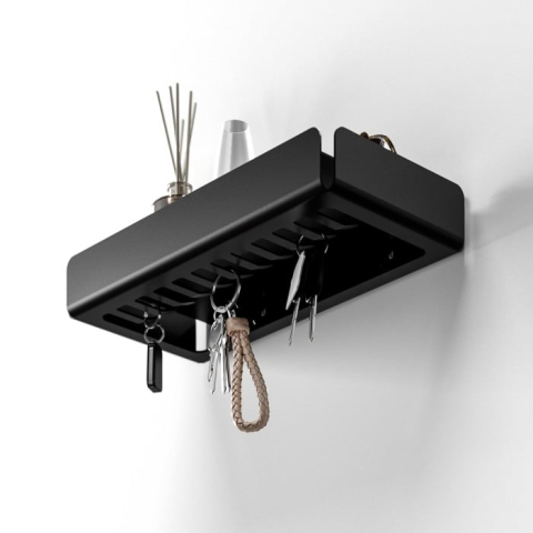 Suport de chei din aluminiu cu spațiu de depozitare și agățătoare [8]