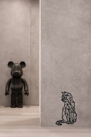 Accesorii - Tablou decorativ din oțel cu siluetă de pisică