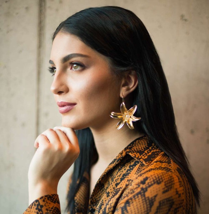 Cercei floare supradimensionata Amina [2]