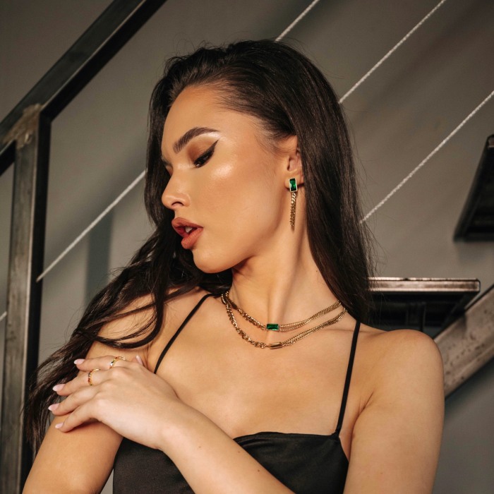 Cercei piatra verde Charlotte [2]