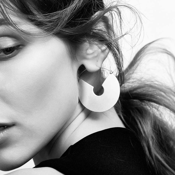 Cercei rotunzi argintiu [3]