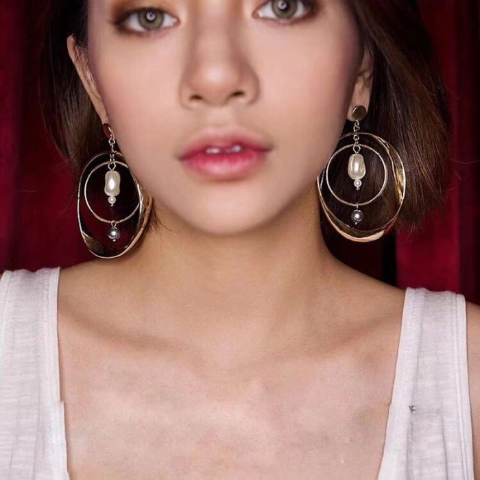 Cercei rotunzi cu perle de cultura Donna [3]