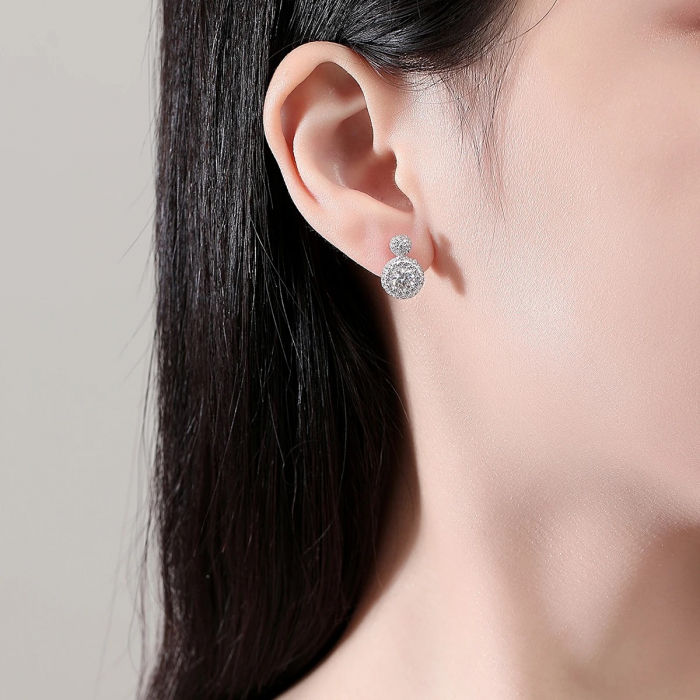 Cercei stud argint microcristale Selene [2]