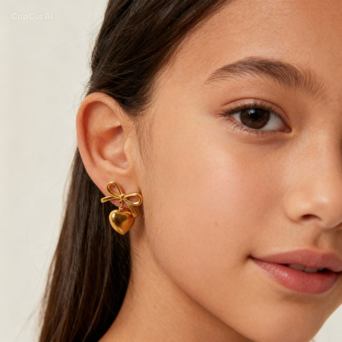 Cercei stud inima si funda [2]