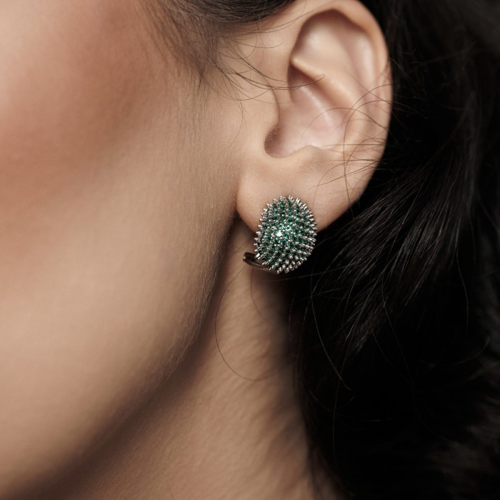 Cercei stud verde smarald [2]