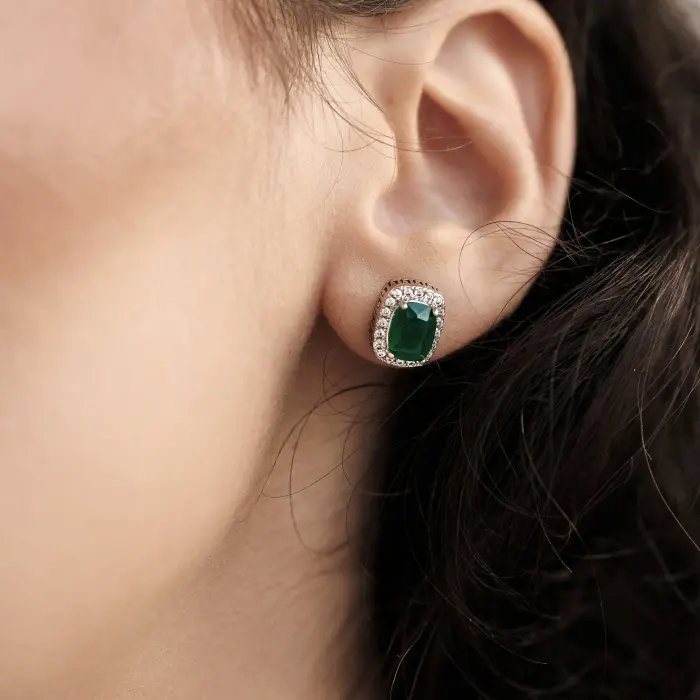 Cercei stud verzi Romela [3]