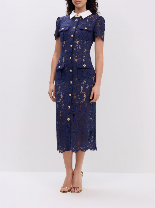 rochie midi din dantela navy [3]