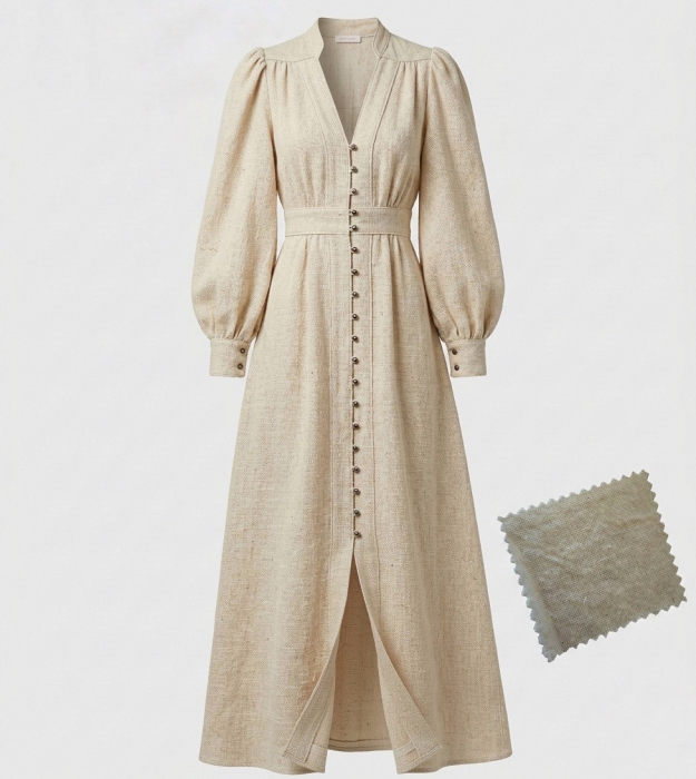 rochie midi din material natural Varkala [2]