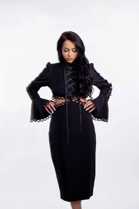 Rochie neagra decupaje Serra [3]