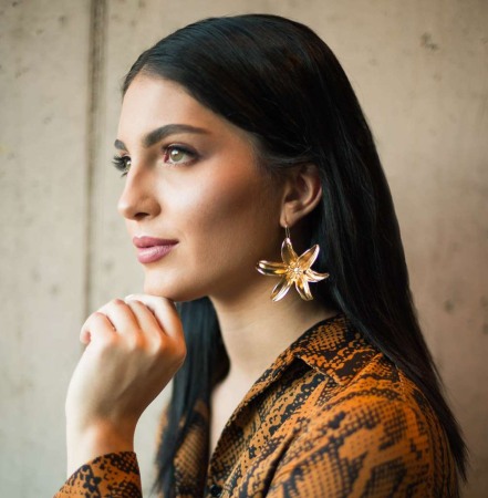 Cercei floare supradimensionata Amina [1]