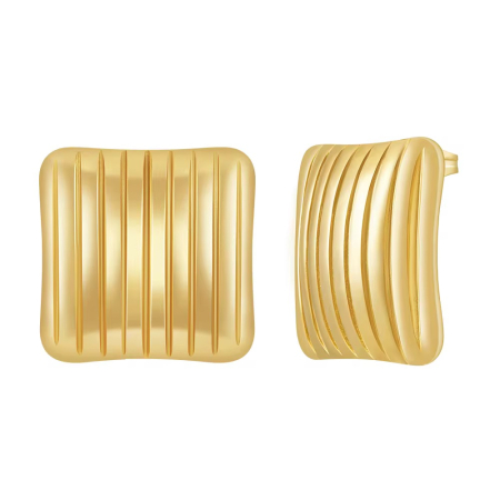 Bijuterii Otel Inoxidabil - cercei patrati aurii