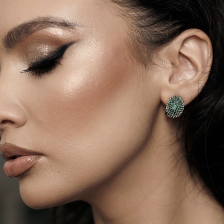 Cercei stud verde smarald [2]