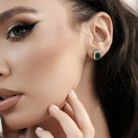 Cercei stud verzi Romela [1]