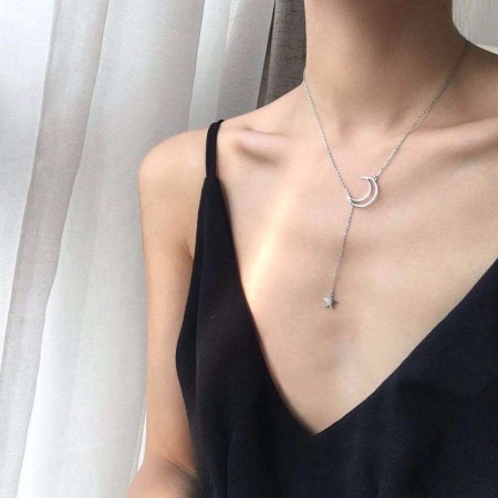 Colier argintiu Luna si Stea [1]