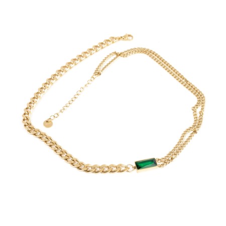Colier auriu cu piatra verde Charlotte [0]